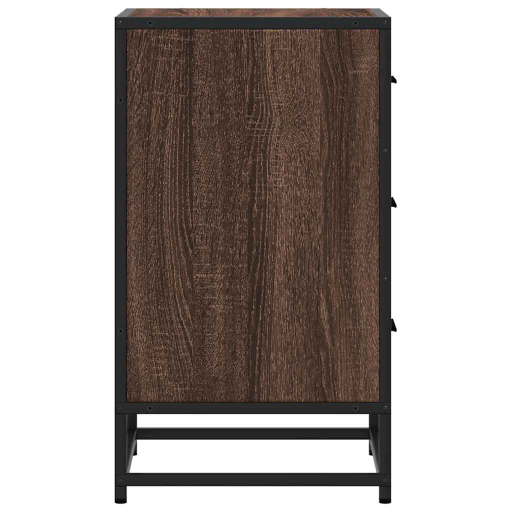 Comodino Rovere Marrone 40x34,5x60cm Legno Multistrato Metallo