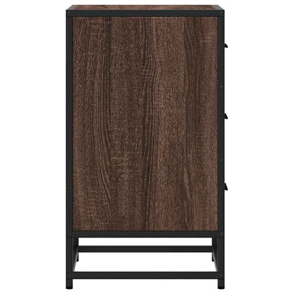 Comodino Rovere Marrone 40x34,5x60cm Legno Multistrato Metallo