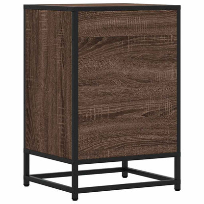 Comodino Rovere Marrone 40x34,5x60cm Legno Multistrato Metallo