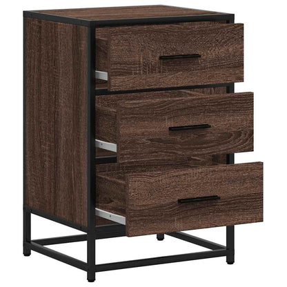 Comodino Rovere Marrone 40x34,5x60cm Legno Multistrato Metallo