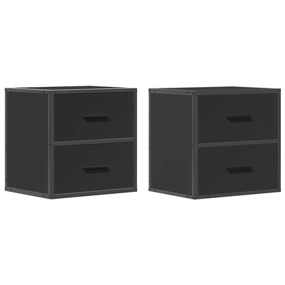 Comodini a Muro 2 pz Nero 40x31x39,5 cm - homemem39