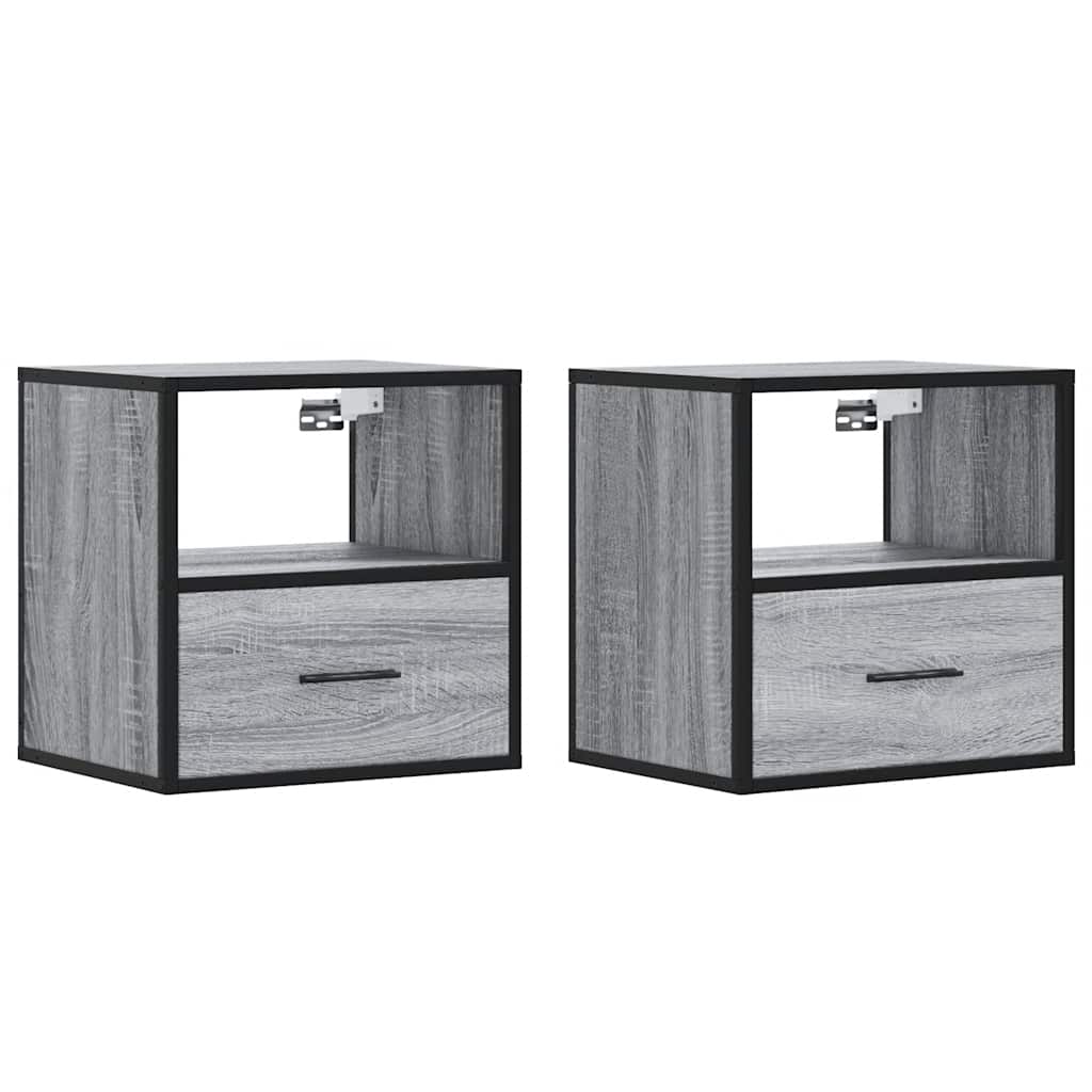 Comodini a Muro 2 pz Grigio Sonoma 40x31x39,5 cm - homemem39