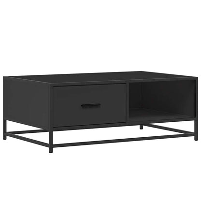 Tavolino Salotto Nero 90x57x35 cm in Truciolato e Metallo | homemem39