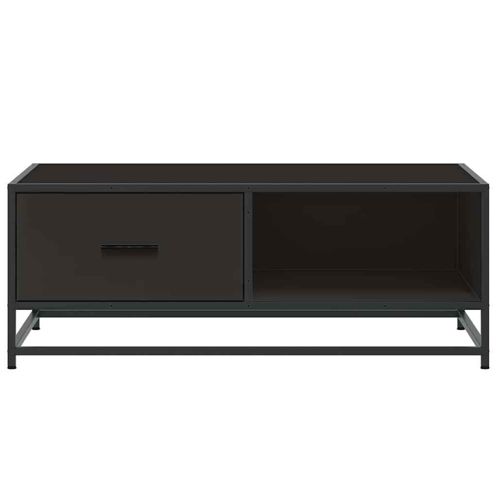 Tavolino Salotto Nero 90x57x35 cm in Truciolato e Metallo | homemem39