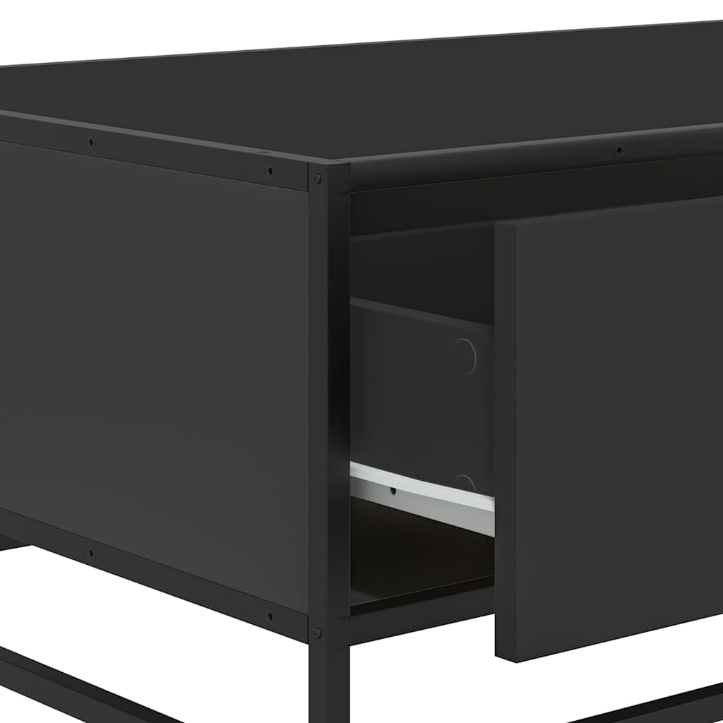Tavolino Salotto Nero 90x57x35 cm in Truciolato e Metallo | homemem39
