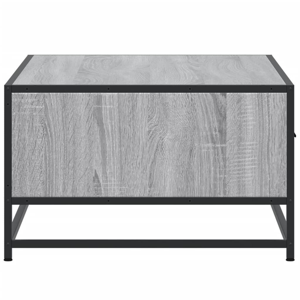 Tavolino Grigio Sonoma 90x57x35 cm Legno Multistrato e Metallo | homemem39
