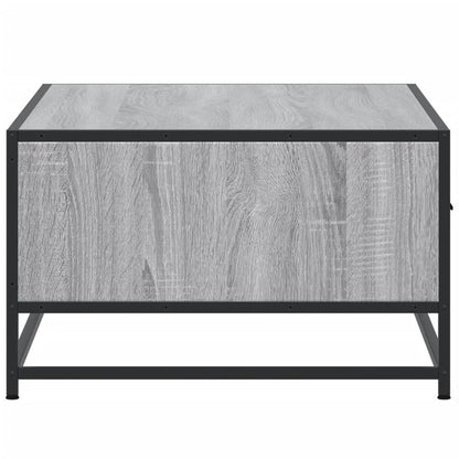 Tavolino Grigio Sonoma 90x57x35 cm Legno Multistrato e Metallo | homemem39