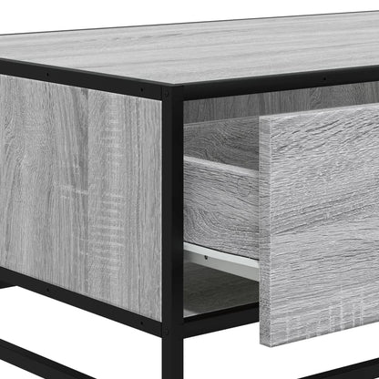 Tavolino Grigio Sonoma 90x57x35 cm Legno Multistrato e Metallo | homemem39
