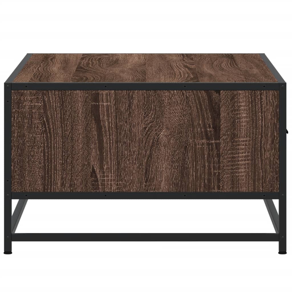 Tavolino Rovere Marrone 90x57x35 cm Legno Multistrato e Metallo