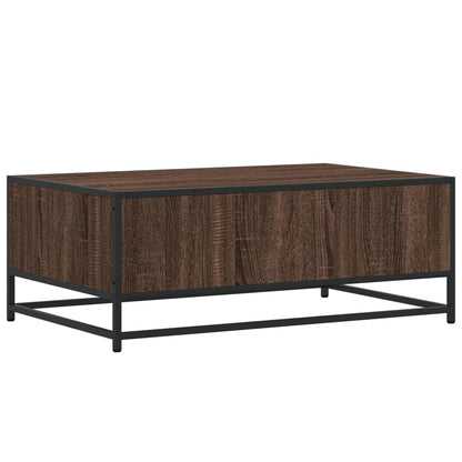 Tavolino Rovere Marrone 90x57x35 cm Legno Multistrato e Metallo