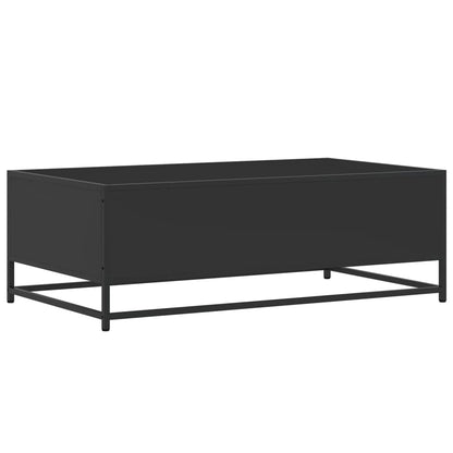 Tavolino Salotto Nero 100x57x35 cm in Truciolato e Metallo