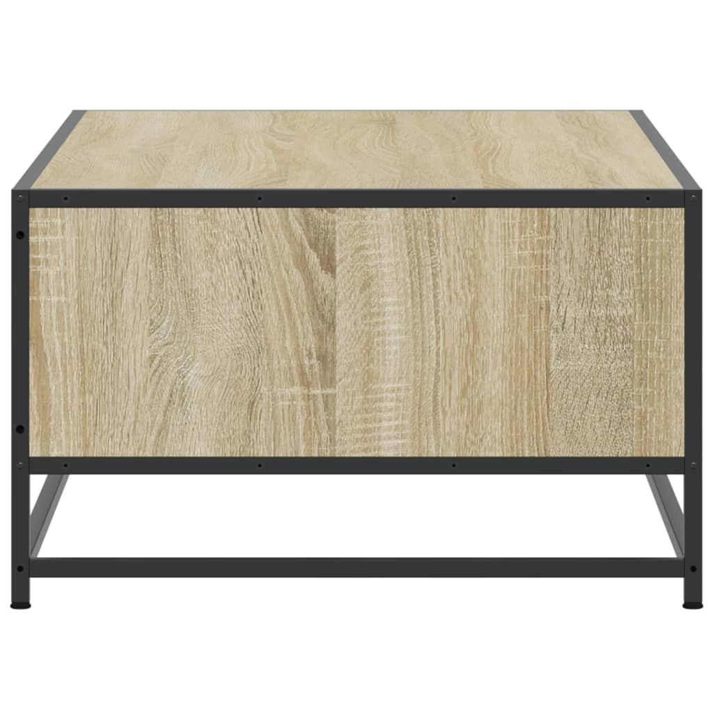 Tavolino Rovere Sonoma 100x57x35 cm Legno Multistrato Metallo