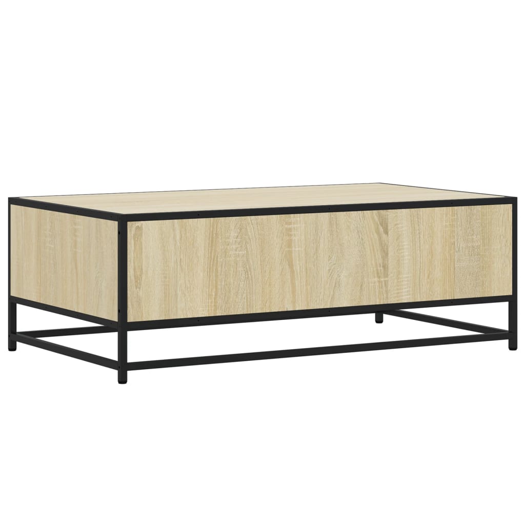 Tavolino Rovere Sonoma 100x57x35 cm Legno Multistrato Metallo