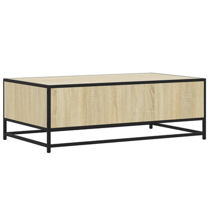 Tavolino Rovere Sonoma 100x57x35 cm Legno Multistrato Metallo
