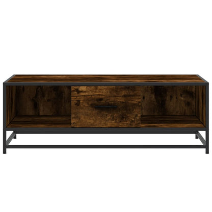 Tavolino Rovere Fumo 100x57x35cm in Legno Multistrato e Metallo | homemem39