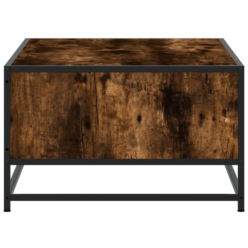 Tavolino Rovere Fumo 100x57x35cm in Legno Multistrato e Metallo