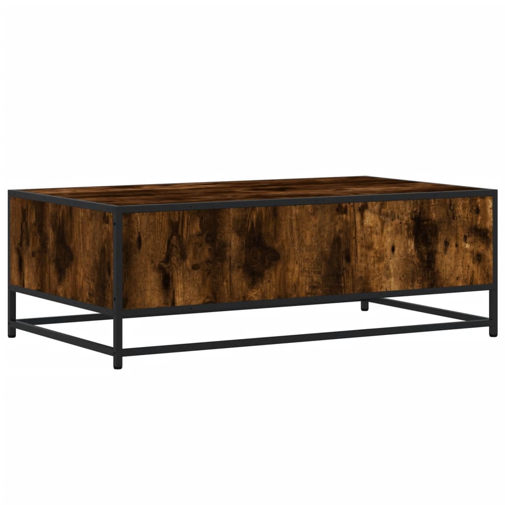 Tavolino Rovere Fumo 100x57x35cm in Legno Multistrato e Metallo