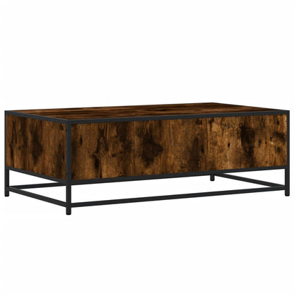 Tavolino Rovere Fumo 100x57x35cm in Legno Multistrato e Metallo