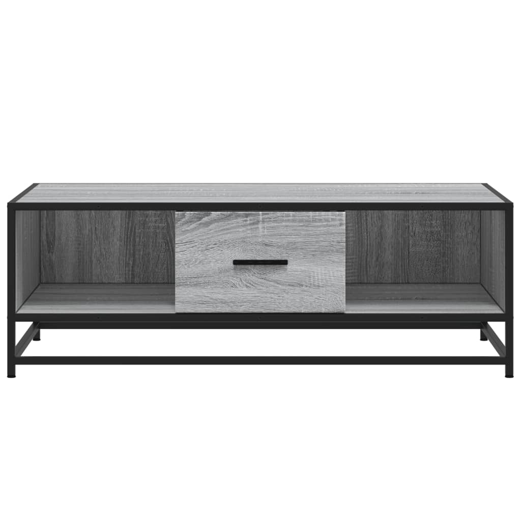 Tavolino Grigio Sonoma 100x57x35 cm Legno Multistrato e Metallo | homemem39