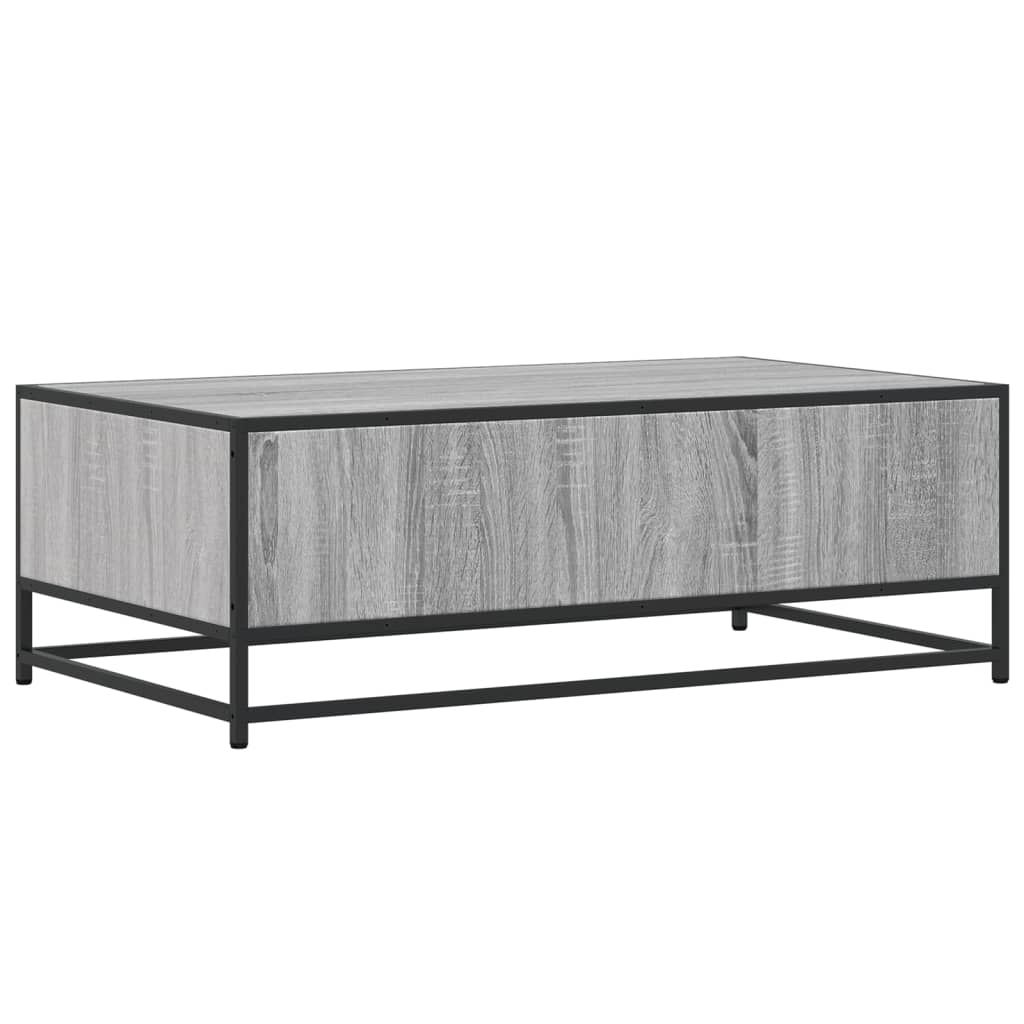 Tavolino Grigio Sonoma 100x57x35 cm Legno Multistrato e Metallo | homemem39