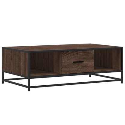 Tavolino Rovere Marrone 100x57x35 cm Legno Multistrato Metallo | homemem39