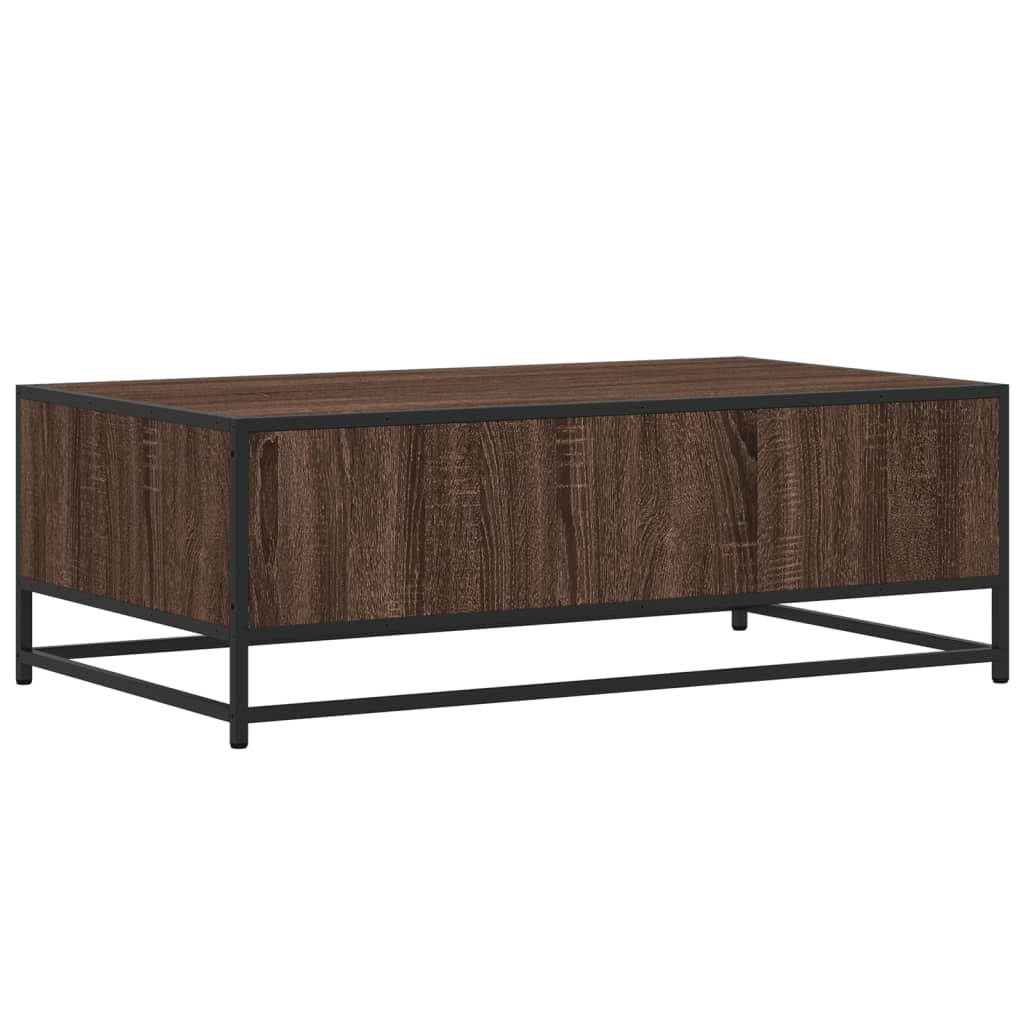 Tavolino Rovere Marrone 100x57x35 cm Legno Multistrato Metallo | homemem39