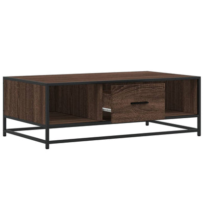 Tavolino Rovere Marrone 100x57x35 cm Legno Multistrato Metallo | homemem39