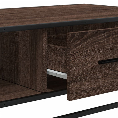 Tavolino Rovere Marrone 100x57x35 cm Legno Multistrato Metallo | homemem39
