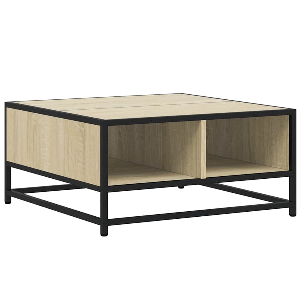 Tavolino Salotto Sonoma 60,5x60,5x30 cm in Truciolato e Metallo