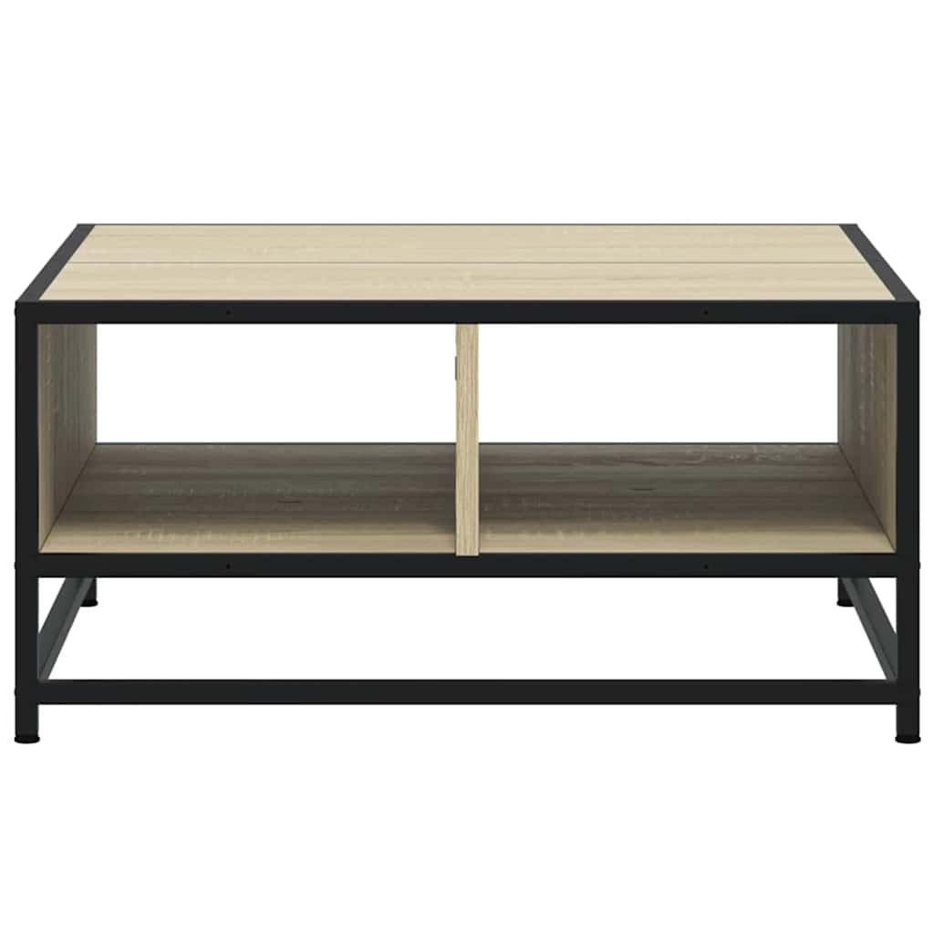 Tavolino Salotto Sonoma 60,5x60,5x30 cm in Truciolato e Metallo | homemem39