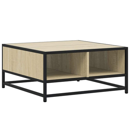 Tavolino Salotto Sonoma 60,5x60,5x30 cm in Truciolato e Metallo