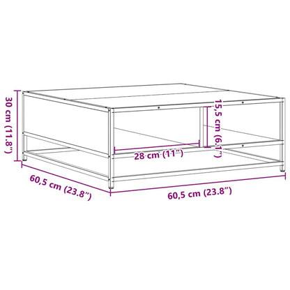 Tavolino Salotto Sonoma 60,5x60,5x30 cm in Truciolato e Metallo