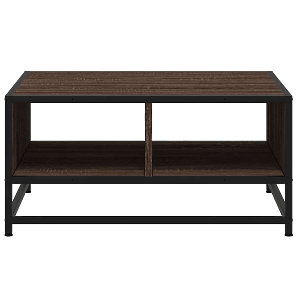 Tavolino Rovere Marrone 60,5x60,5x30 cm in Truciolato e Metallo | homemem39