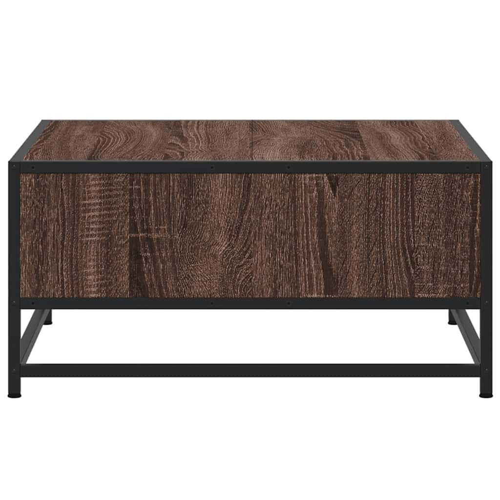 Tavolino Rovere Marrone 60,5x60,5x30 cm in Truciolato e Metallo | homemem39
