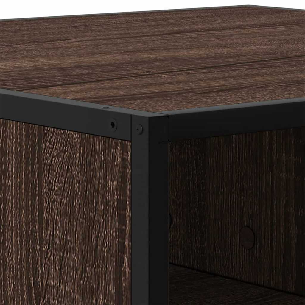 Tavolino Rovere Marrone 60,5x60,5x30 cm in Truciolato e Metallo | homemem39