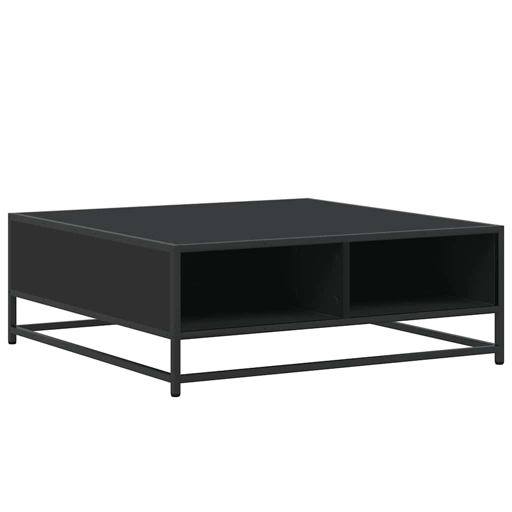 Tavolino da Salotto Nero 80x80x30 cm in Truciolato e Metallo | homemem39