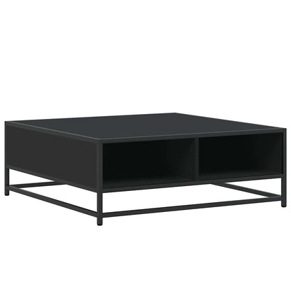 Tavolino da Salotto Nero 80x80x30 cm in Truciolato e Metallo | homemem39