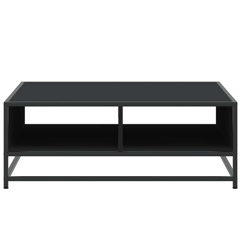 Tavolino da Salotto Nero 80x80x30 cm in Truciolato e Metallo | homemem39