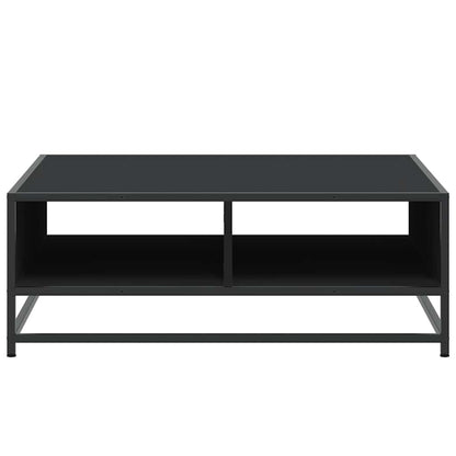 Tavolino da Salotto Nero 80x80x30 cm in Truciolato e Metallo | homemem39