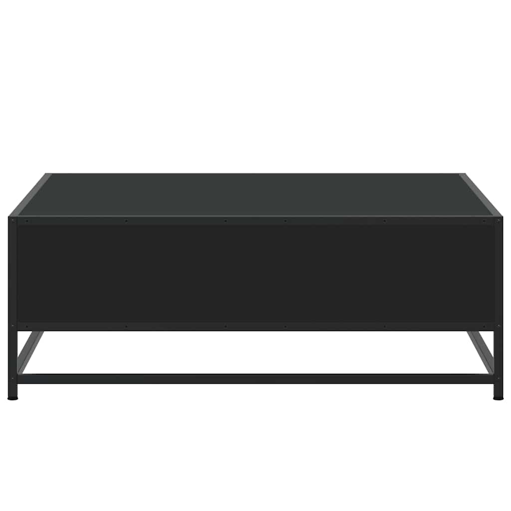 Tavolino da Salotto Nero 80x80x30 cm in Truciolato e Metallo | homemem39