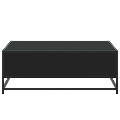 Tavolino da Salotto Nero 80x80x30 cm in Truciolato e Metallo | homemem39
