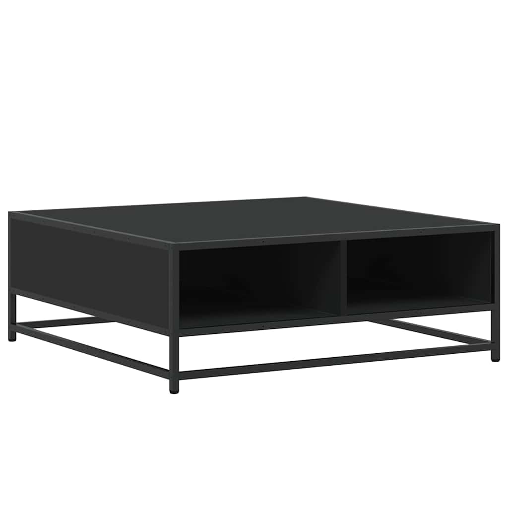 Tavolino da Salotto Nero 80x80x30 cm in Truciolato e Metallo | homemem39