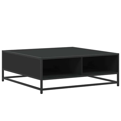 Tavolino da Salotto Nero 80x80x30 cm in Truciolato e Metallo | homemem39