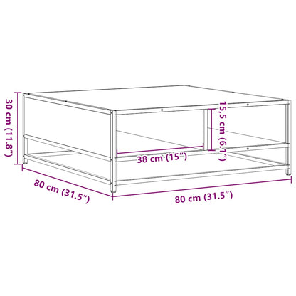 Tavolino da Salotto Nero 80x80x30 cm in Truciolato e Metallo | homemem39