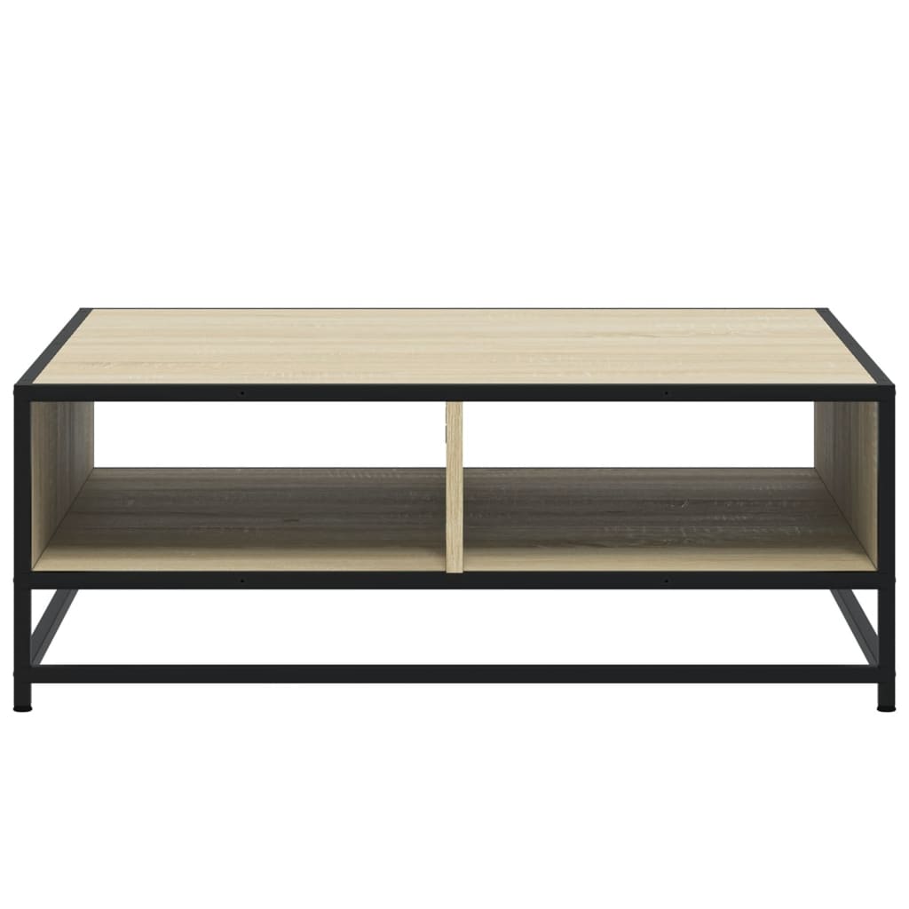 Tavolino Rovere Sonoma 80x80x30 cm in Truciolato e Metallo | homemem39
