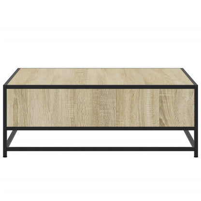 Tavolino Rovere Sonoma 80x80x30 cm in Truciolato e Metallo