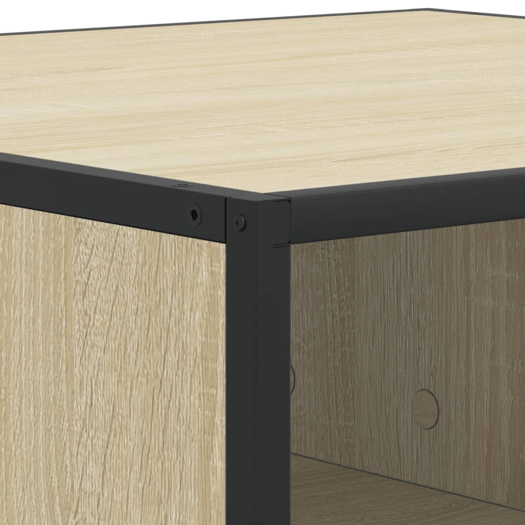 Tavolino Rovere Sonoma 80x80x30 cm in Truciolato e Metallo