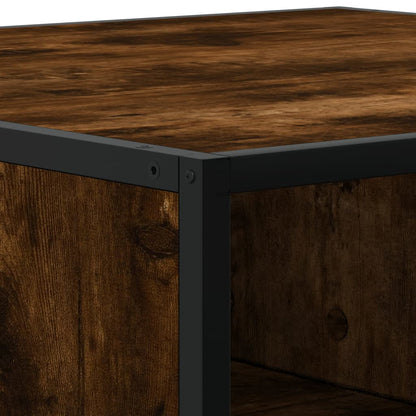 Tavolino Rovere Fumo 80x80x30 cm in Truciolato e Metallo