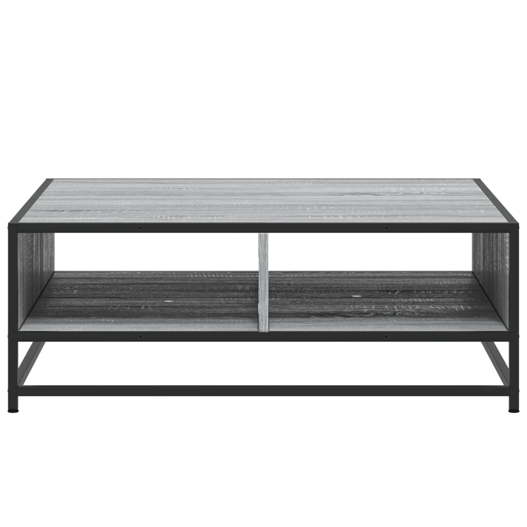 Tavolino Grigio Sonoma 80x80x30 cm in Truciolato e Metallo | homemem39