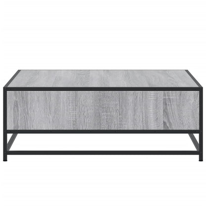 Tavolino Grigio Sonoma 80x80x30 cm in Truciolato e Metallo